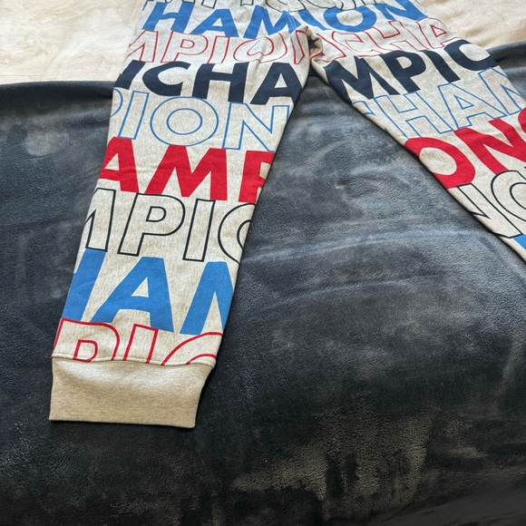 Champion Reverse Weave Logo Sweatpants Jogger New Red White Grey Size 2XL - Picture 8 of 16